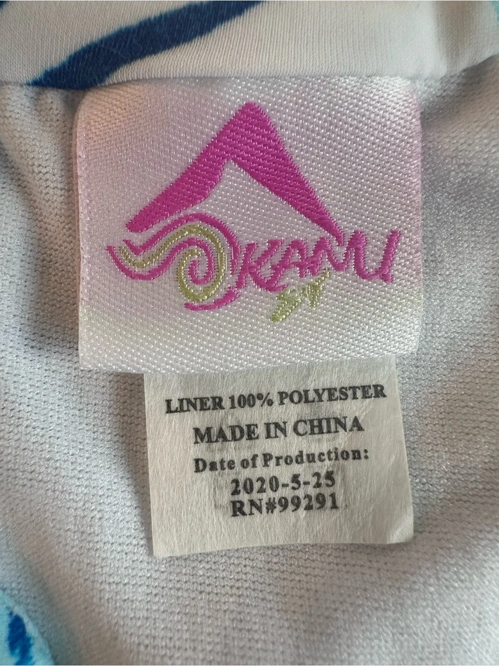 Kanu Surf Girls White Tropical Floral High Neck Bikini, 2-Piece Swimsuit Size 14